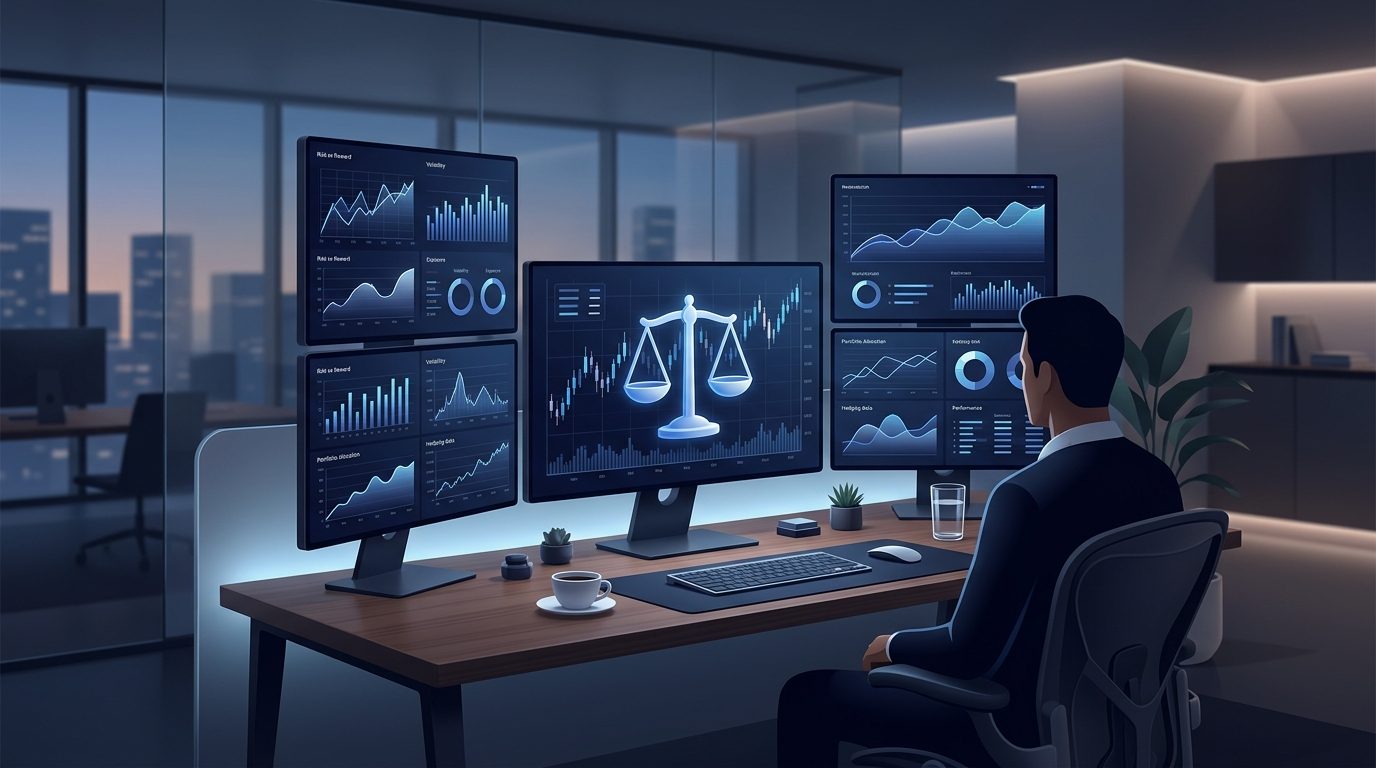 Écrans d'analyse financière et de gestion du risque en trading